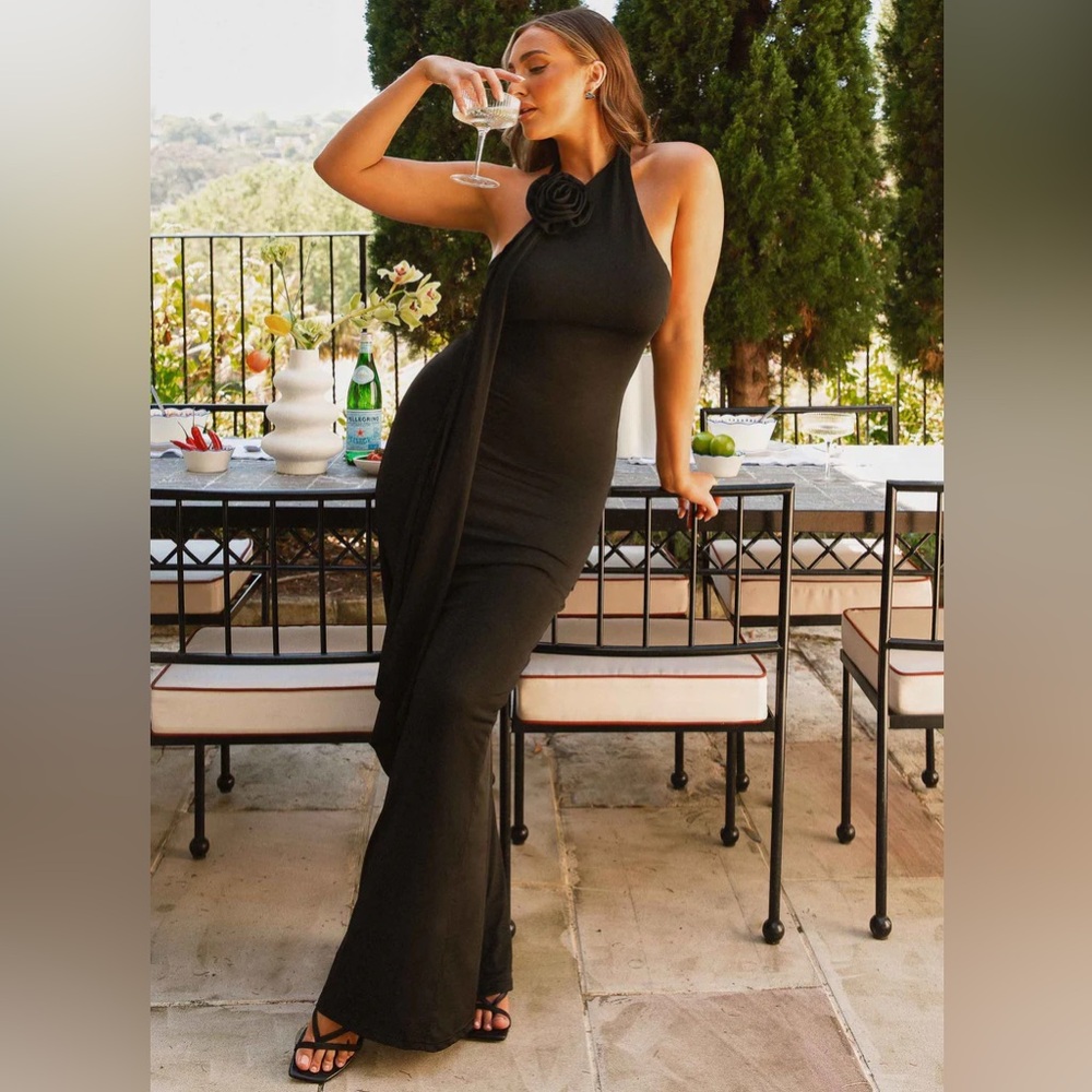 Peppermayo Black Ribbed One Shoulder Bodycon Dress